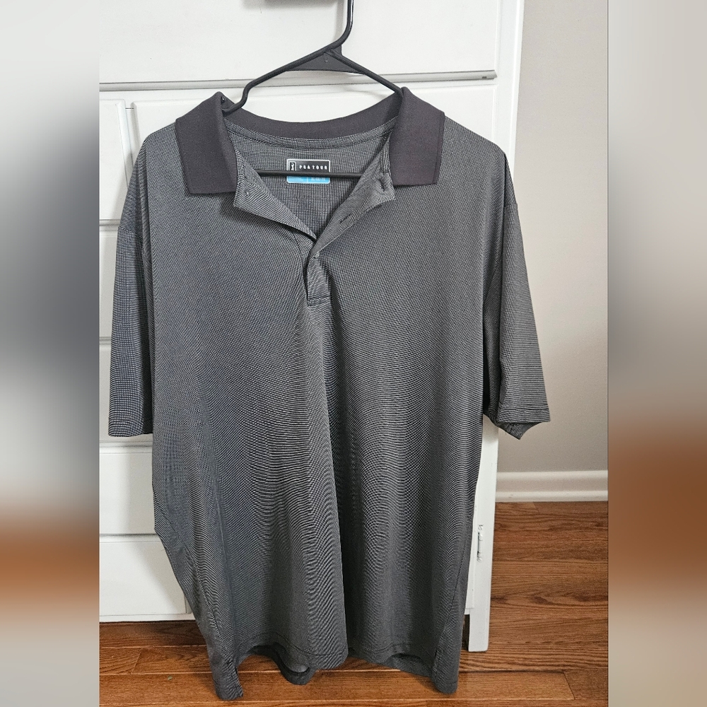 Mens PGA Tour Charcoal Polo Shirt